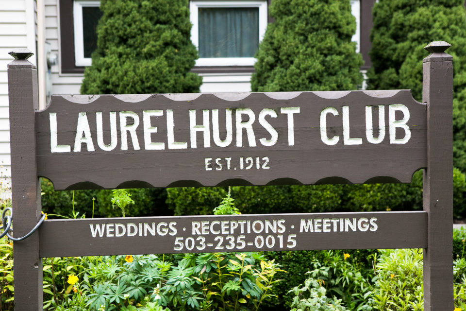 Photo of Laurelhurst Club wedding venue sign, Portland, OR