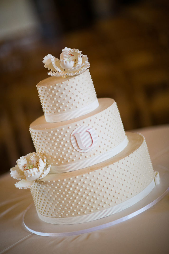 all-white wedding cake