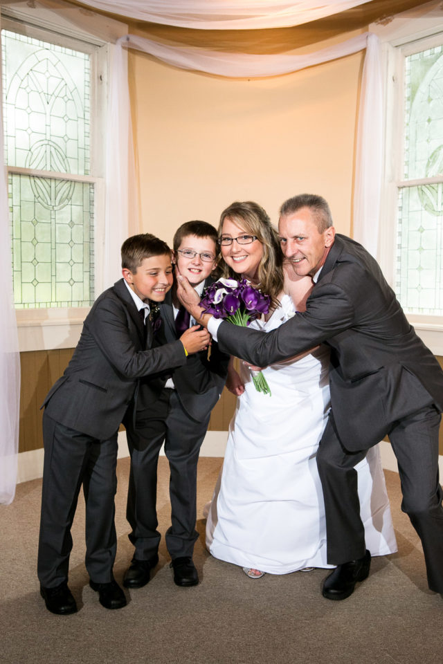 The bride and her family